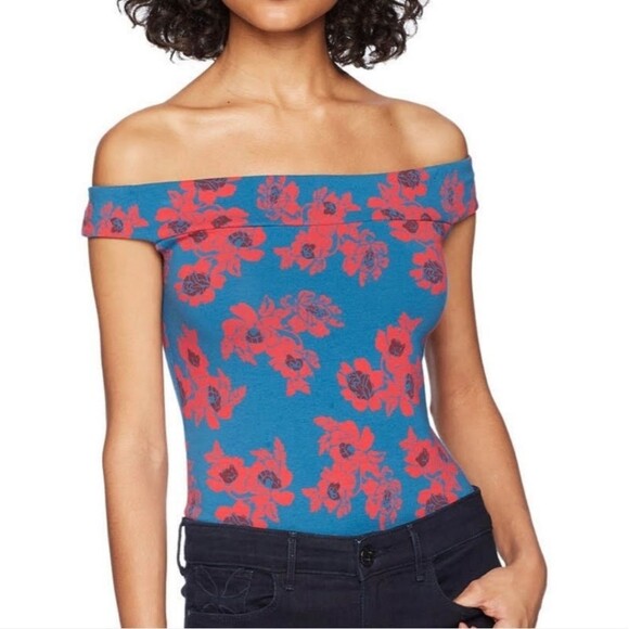 Free People So Much Off the Shoulder Knit Bodysuit Whimsy Size Med NWT - Picture 1 of 8